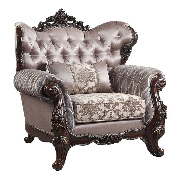 Benbek - Chair With Pillow - Fabric & Antique Oak