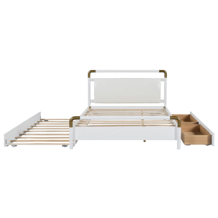 Storage Platform Bed, With 2 Big Drawers, Trundle