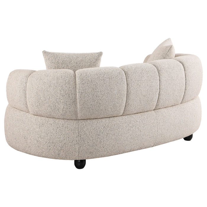 Whitney Contemporary Channel Tufted Woven Fabric Upholstered Loveseat