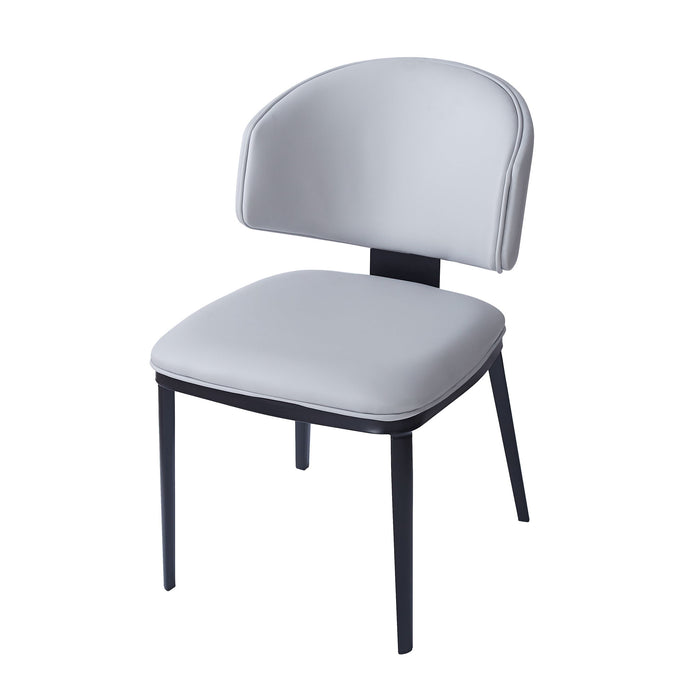 7 Pieces Contemporary Dining Set With Faux Leather Chairs