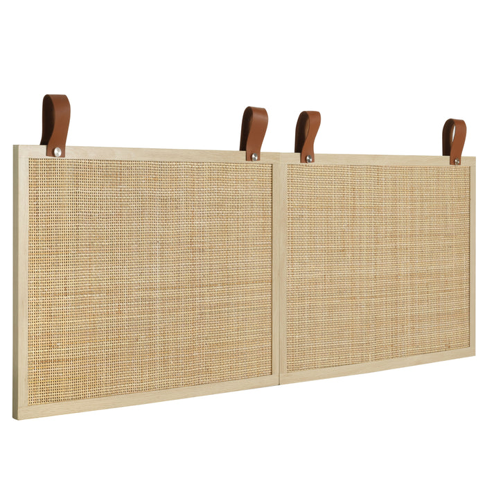 Short Double Decorative Panel, Head Board - Natural