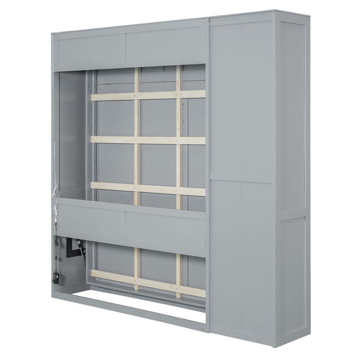 Murphy Wall Bed With Shelves, Wardrobe And LED Lights