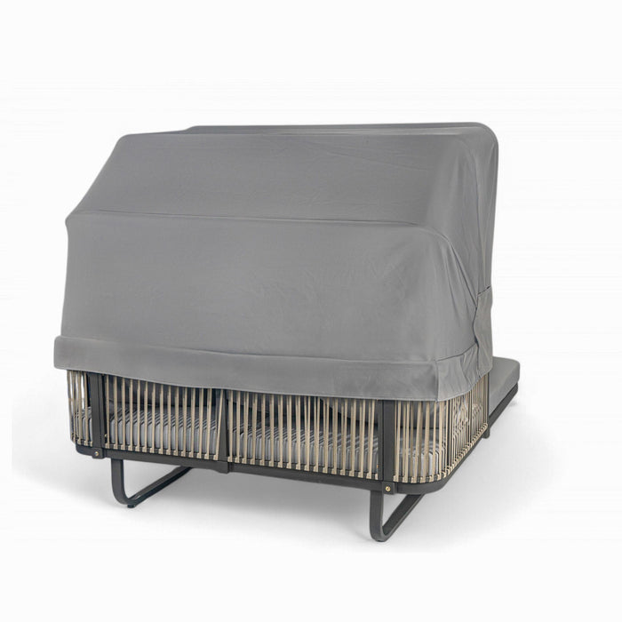 Outdoor Patio Rattan Daybed With Detachable Pillows