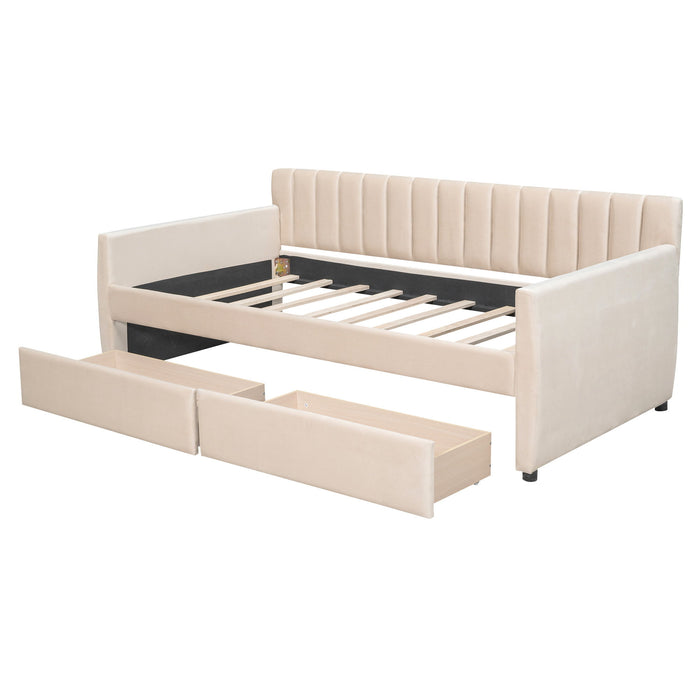 Upholstered Daybed With Slat Support