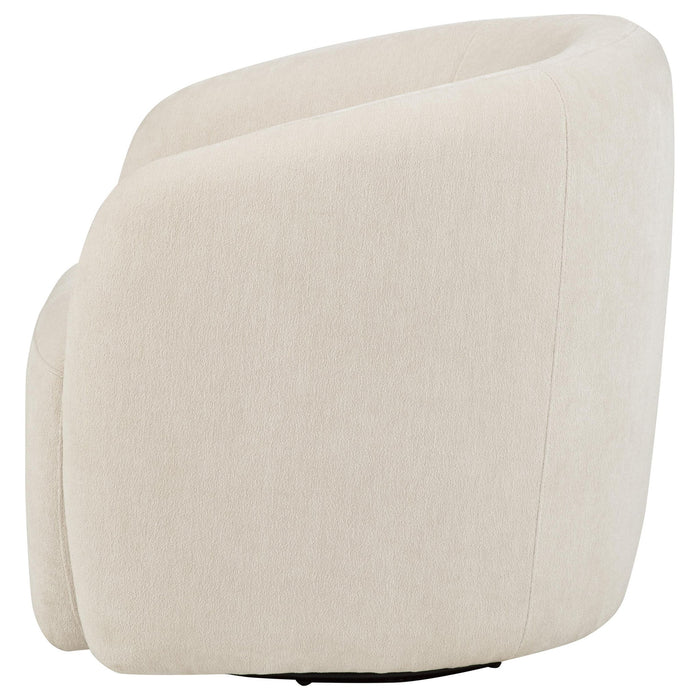 Gerley Faux Sherpa Chenille Upholstered Swivel Accent Chair Beige