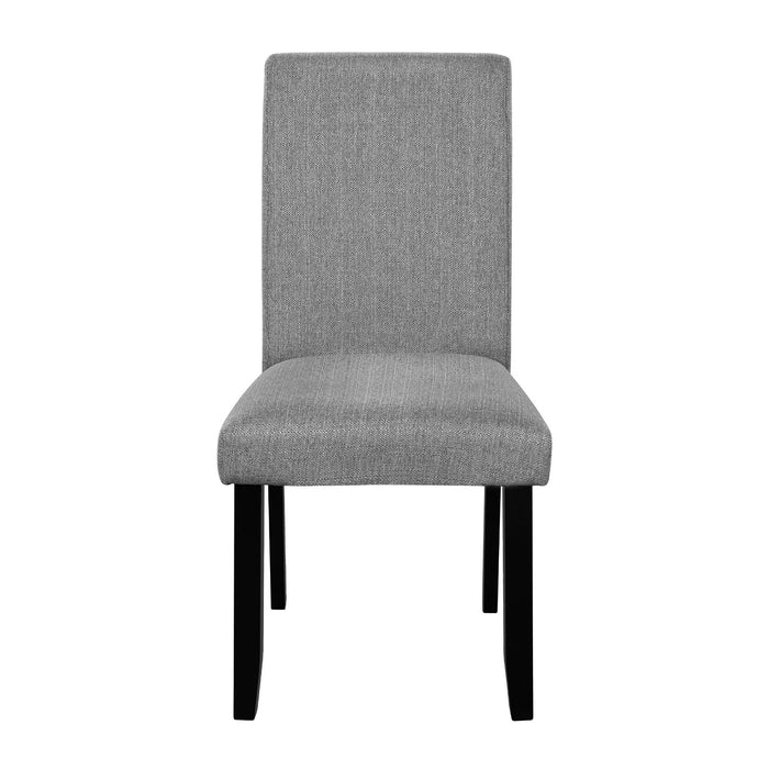 5 Piece Round Dining Table Set, Dining Table And 4 Upholstered Chairs For Dining Room, Kitchen Room, Living Room - White / Gray