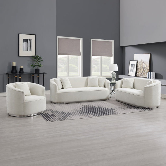 Odette - Sofa With 4 Pillows - Beige Chenille