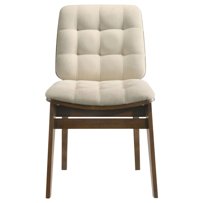 Hamlyn 5-piece Round Wood Dining Set Cream and Walnut
