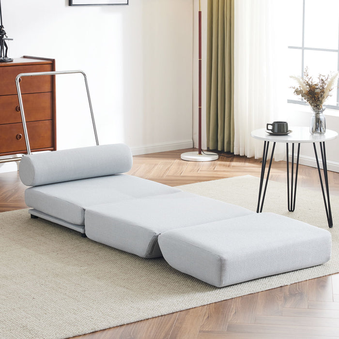 Foldable Single Chair Sofa Bed With Pillow, Easy To Store, Breathable And Wearable Linen