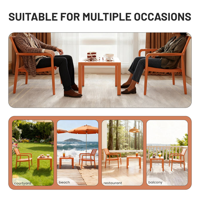 3 Piece Indoor / Outdoor Leisure Table And Chair Set