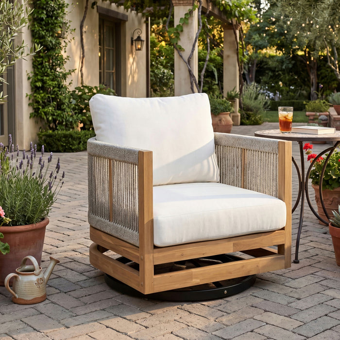 Outdoor Swivel Base Chair & Cushions