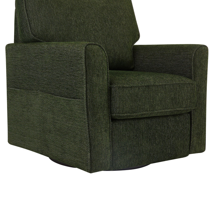 360° Swivel Accent Barrel Armchair With Side Pockets, Compact Design