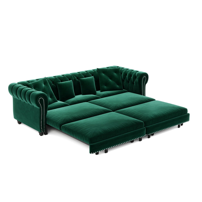 3 In 1 Pull Out Sofa Bed With Movable Ottoman