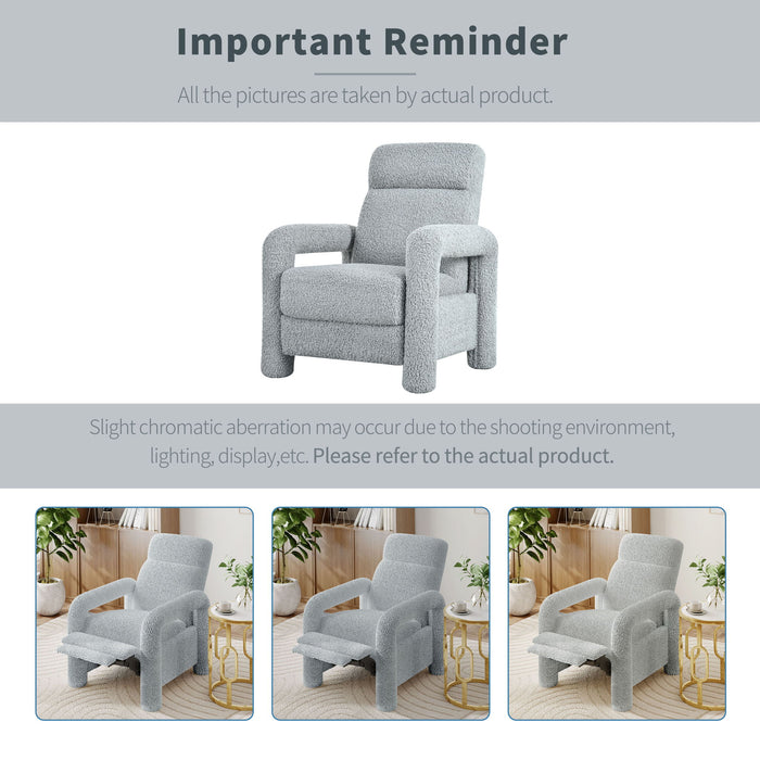 Push Back Recliner Armchair Upholstered Recliner Chair Single Sofa With Adjustable Backrest