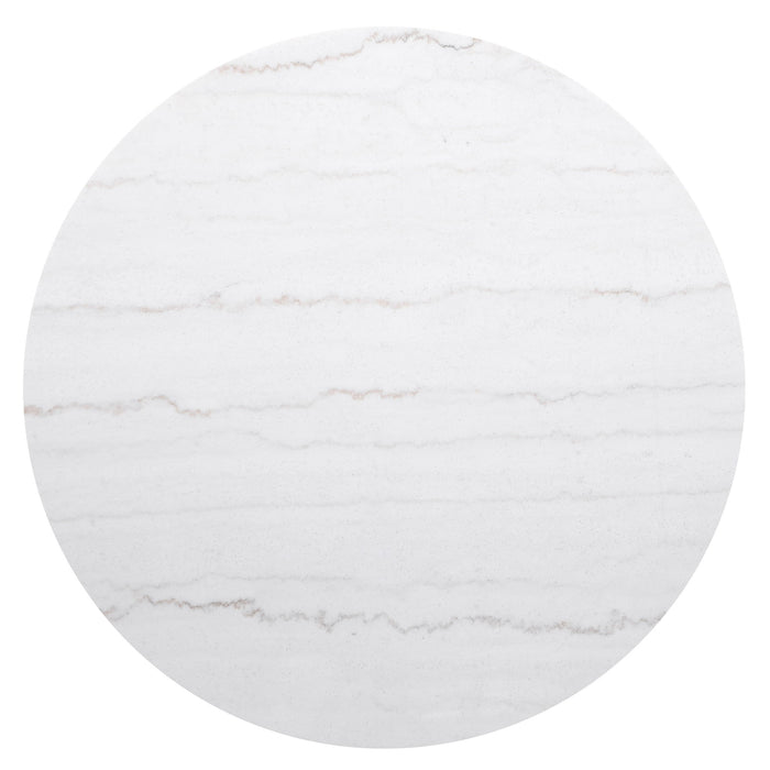 Jason Round White Marble Top Coffee Table Charcoal