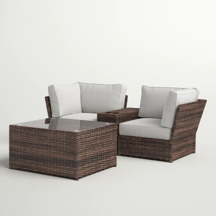 Comfortable Modern Patio Rattan Sectional Set With Cushions