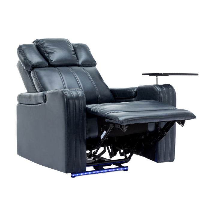 Power Recliner Theater Chair With Cooling Cup Holder, Bluetooth Speaker, LED Lights, USB Ports