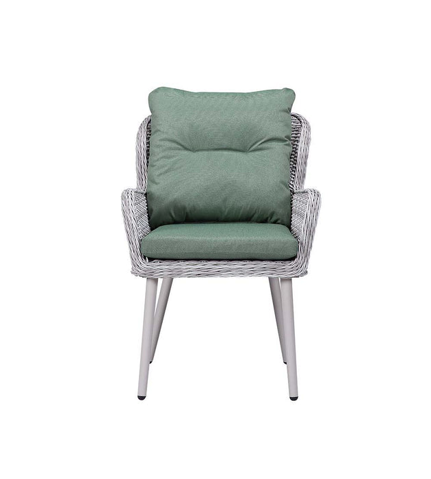 Jenneva - 7 Piece Patio Dining Set - Night Green Fabric & Gray