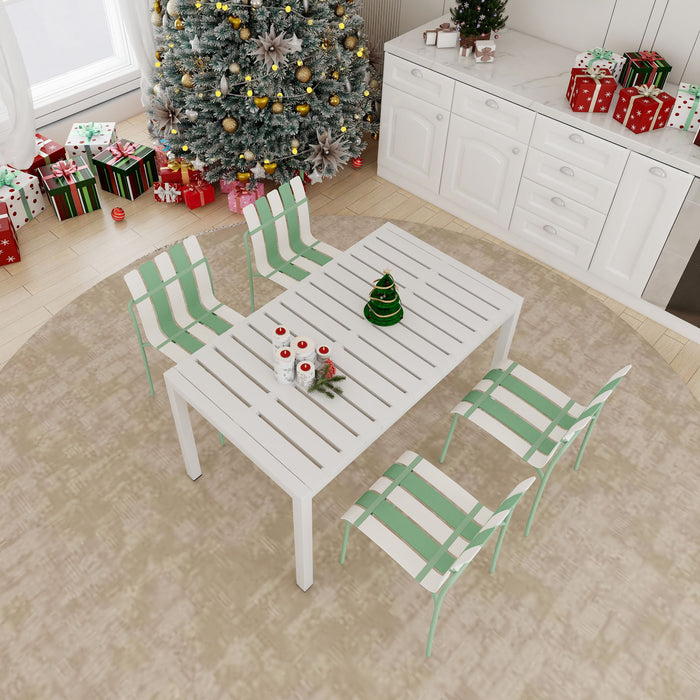 4 Piece Set Of Modern Color Block Designed Single Chairs