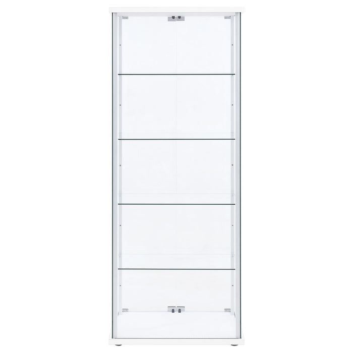 Delphinium 4-Shelf Clear Glass Curio Display Cabinet White