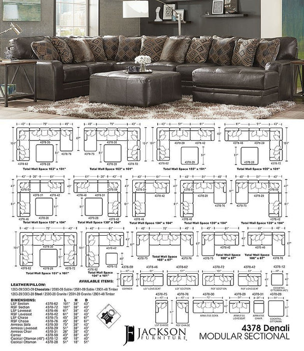 Denali ITALIAN LEATHER Sectional Collection by Jackson Furniture at Unique Piece Furniture - Furniture Store in Dallas and Acworth, GA serving Woodstock, Marietta, Alpharetta, Kennesaw, Milton