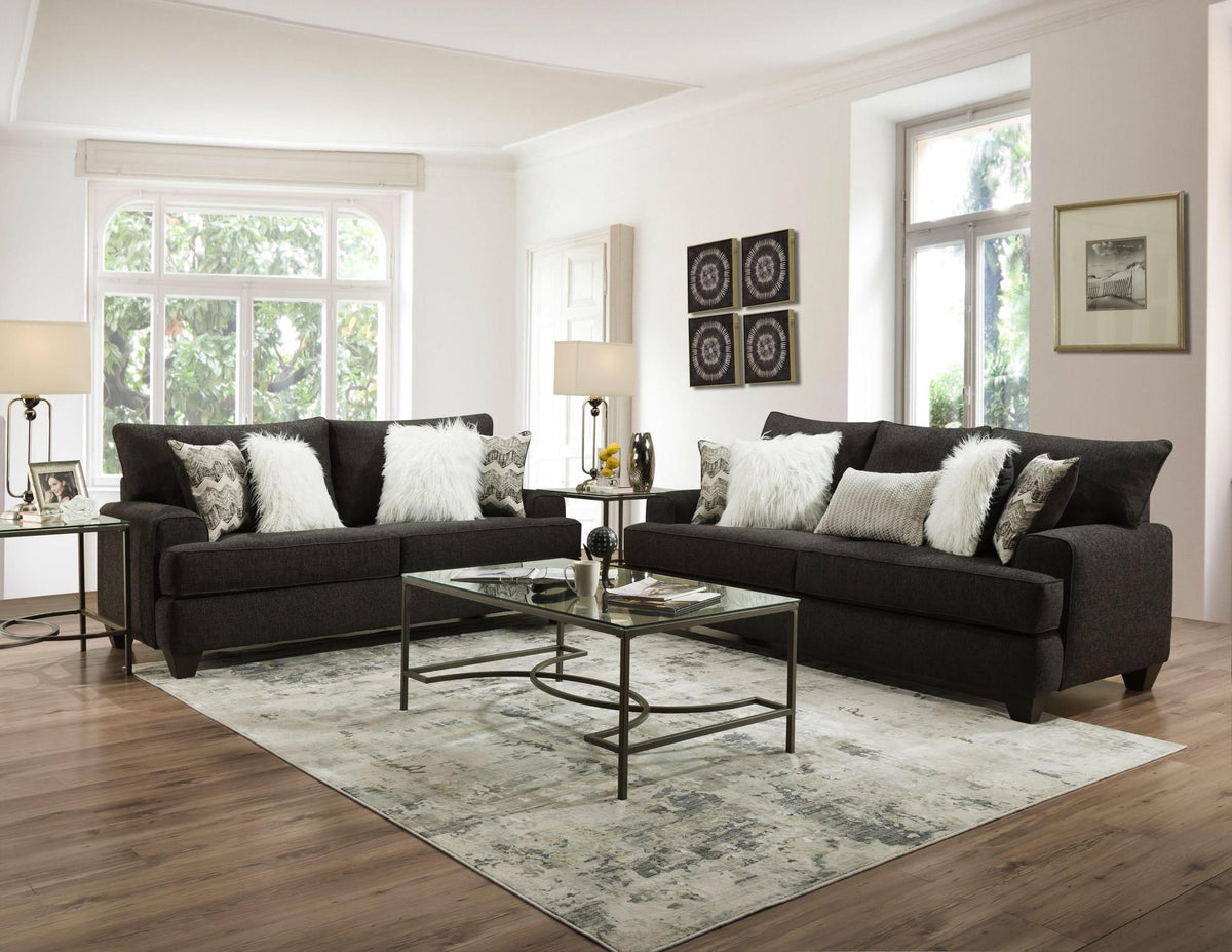 Endurance Charcoal Grey 2pc Sofa & Love seat Collection Quick