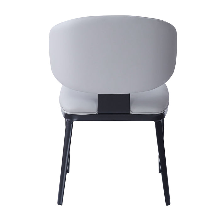 5 Pieces Modern Faux Leather And Metal Dining Set