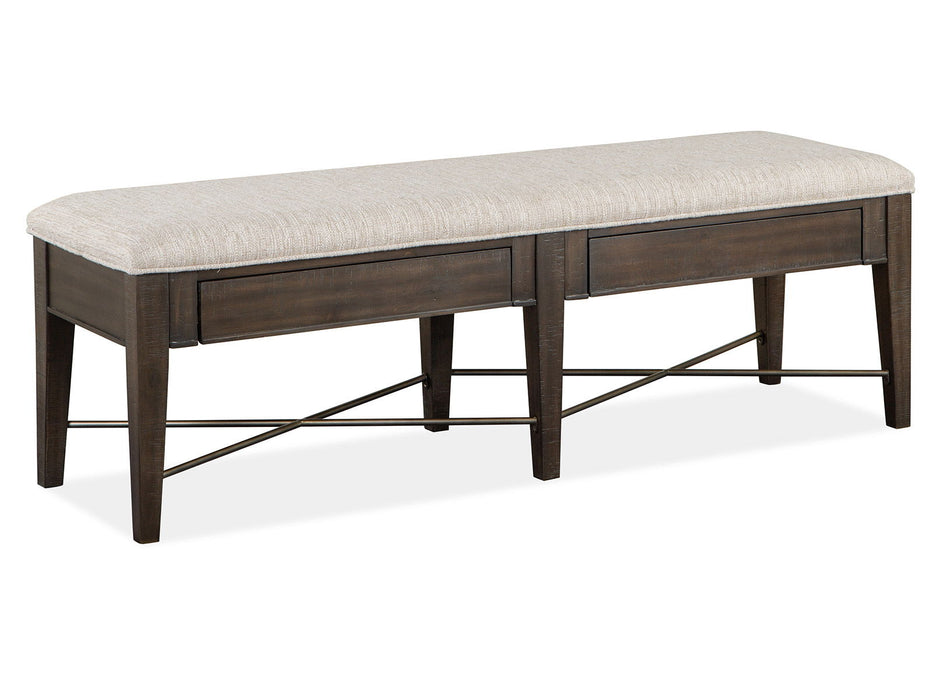 Westley Falls - Bench With Upholstered Seat - Graphite