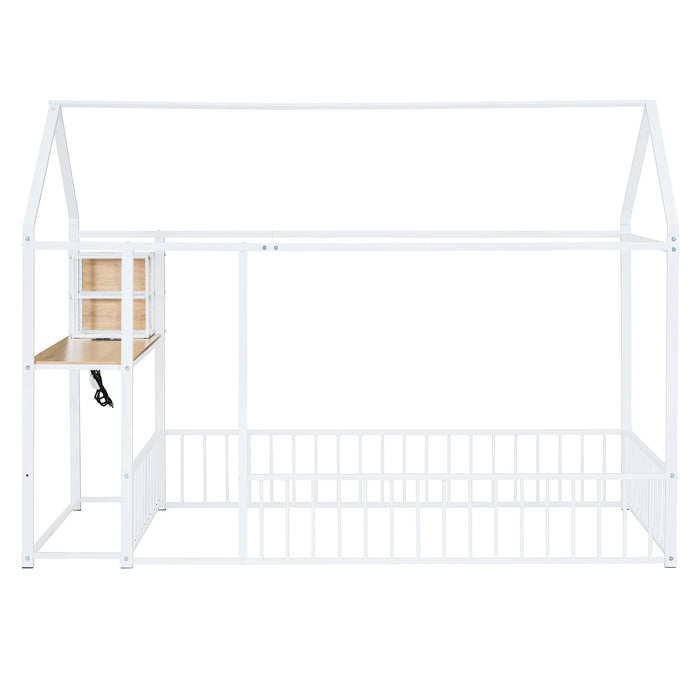 House Frame With Desk, Shelves, Power Outlets And USB Ports