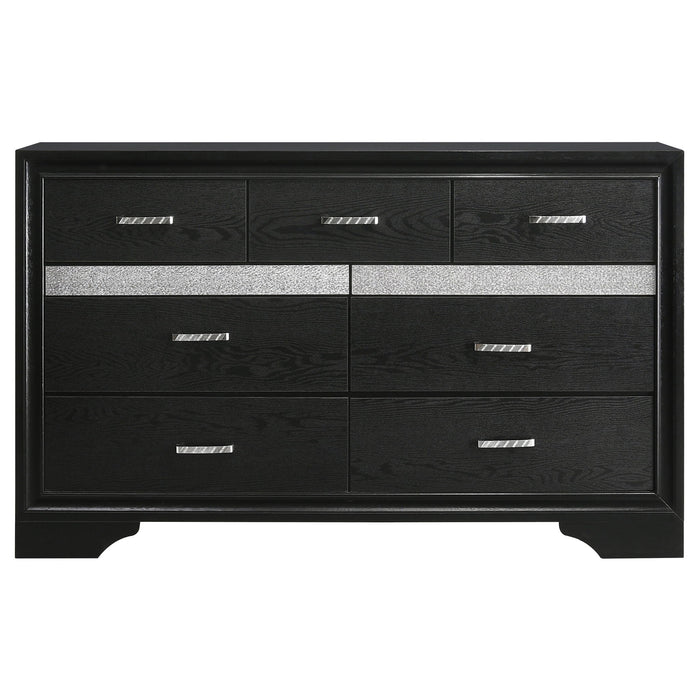 Modern Bedroom Set With Upholstered Headboard And Textured Storage