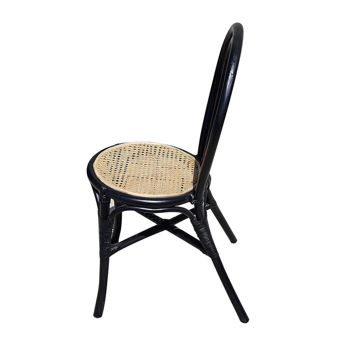 Rattan Dining Chair (Set of 2) - Black Multi