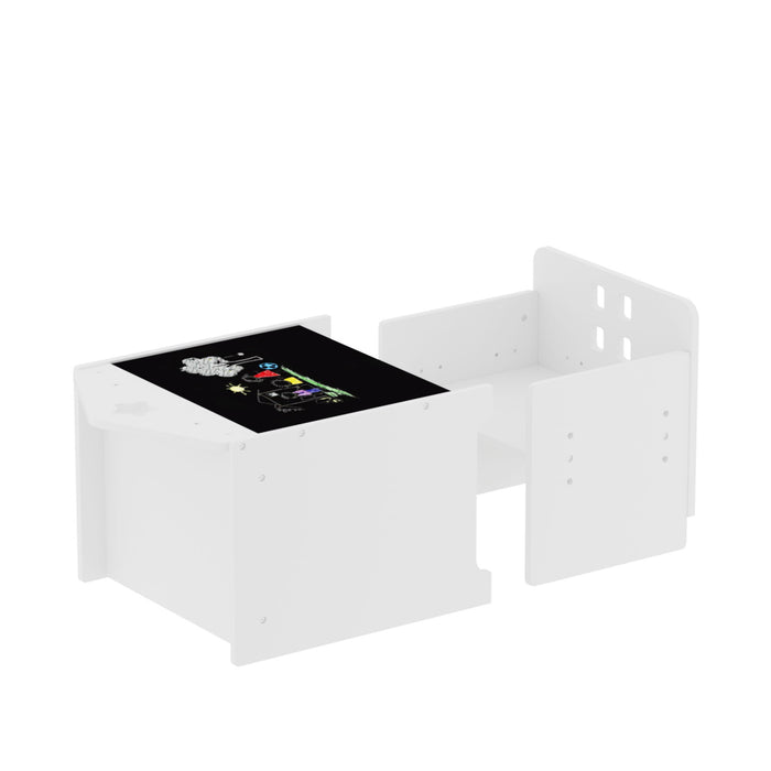 Montessori Weaning Table And Chair Set, Toddler Table With Adjustable Height - White