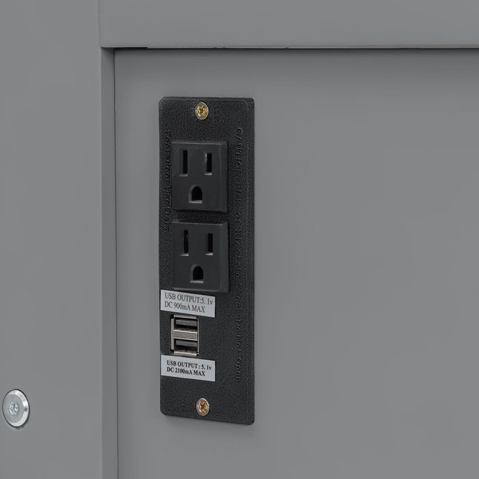 Murphy Bed With Desk, LED Lights & USB Charging Station