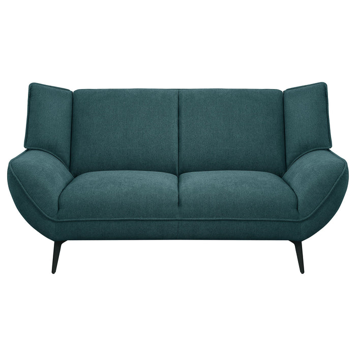 Logan - Flared Arm Loveseat Lounge Sofa - Teal Blue