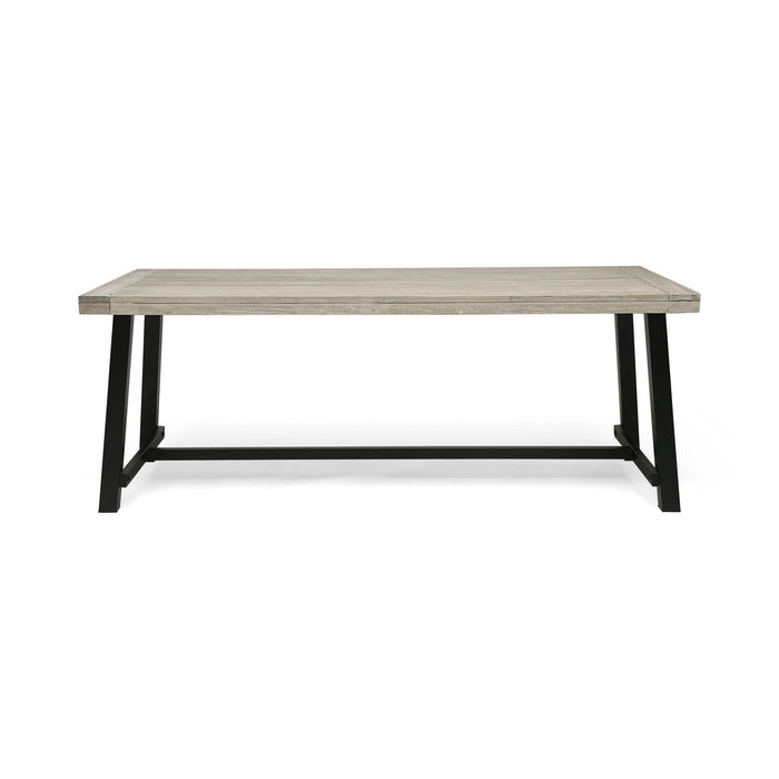 Equilibrium - Outdoor Dining Table With Wooden Frame And Slat Top