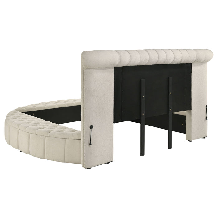 Sonya 4-piece Upholstered Eastern King Bedroom Set Ivory