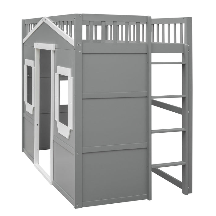 Elegant House Loft Bed With Ladder