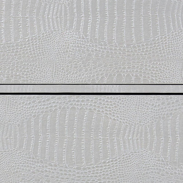 Anpu - Console Cabinet - Silver Faux Crocodile Skin
