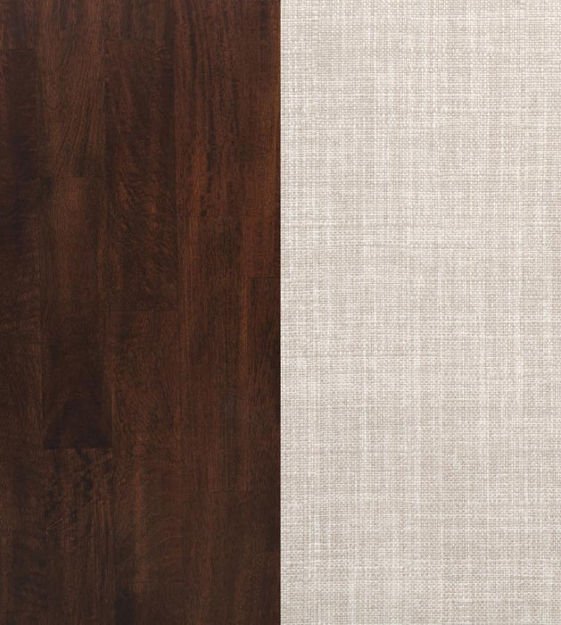 Barton - 5 Piece Round Wood Dining Table Set - Dark Brown