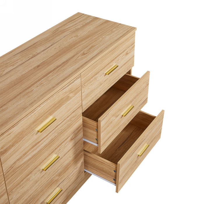 Modern Drawer Dresser For Bedroom, Ample Storage Wide Chest Of Drawers