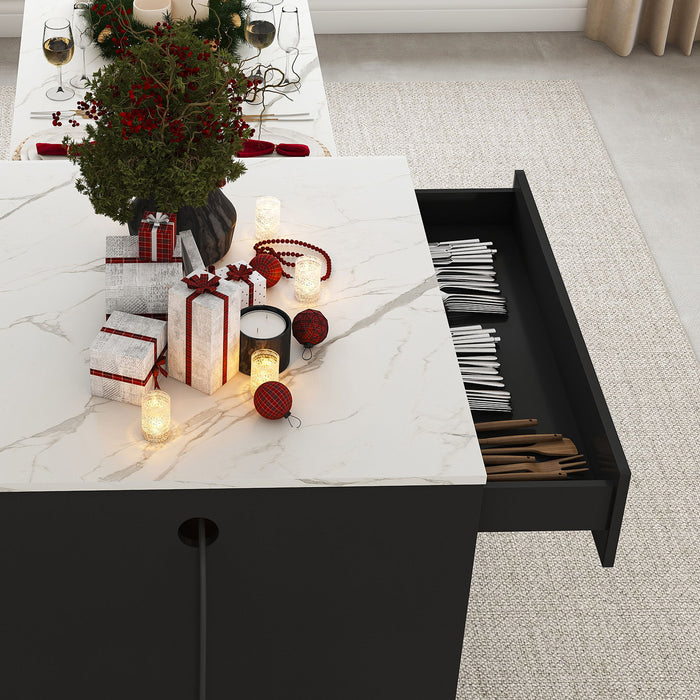 Expandable Kitchen Island With Power Outlet