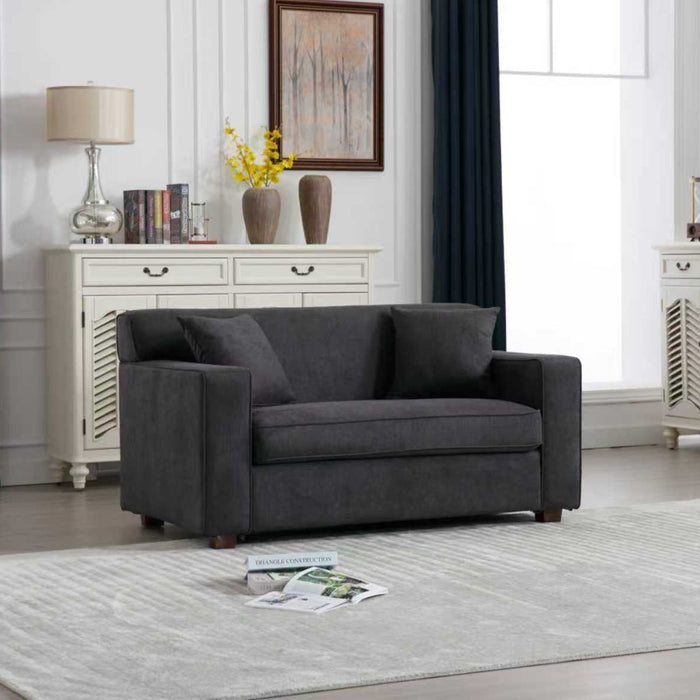 Convertible Sleeper Loveseat & Chair Set With Fold Out Mattress, Loveseat & Chair - Gray