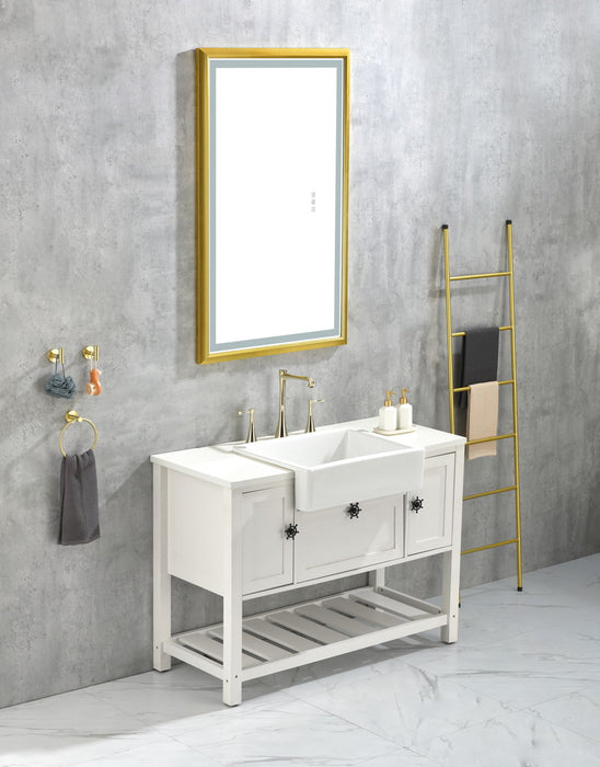 Bathroom Vanities Without Tops 48 In. X 20 1/2 In. D Bathroom Vanity Cabinet Only In White