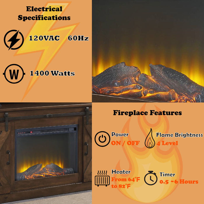 Aksel - Entertainment Center Include 91617Fir) - Walnut