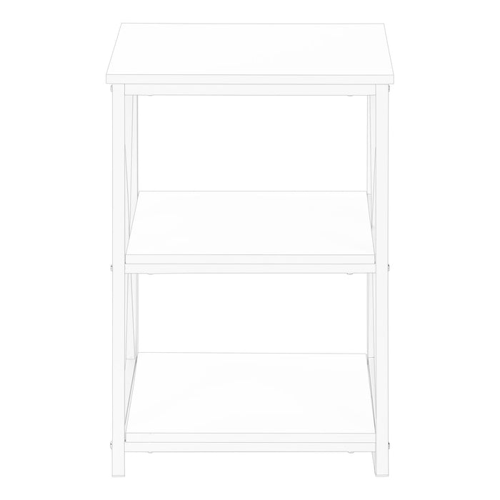 3 Tier Accent Table, Side Marble Look Contemporary & Modern