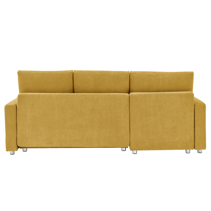 Convertible L Shaped Sleeper Sofa Bed With Reversible Chaise And Storage