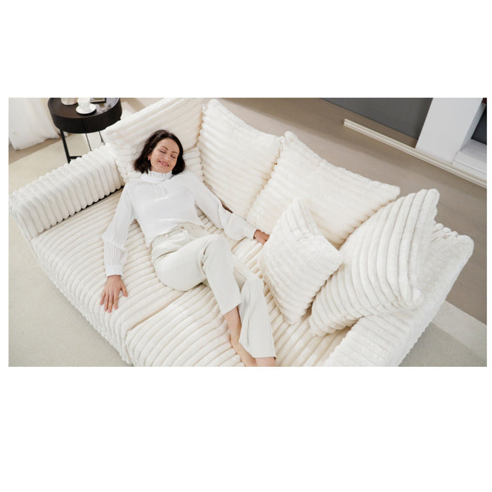 Modern Comfy Upholstered 4 Seat Sofa Cloud Couch,Deep Seat With Soft Pillows