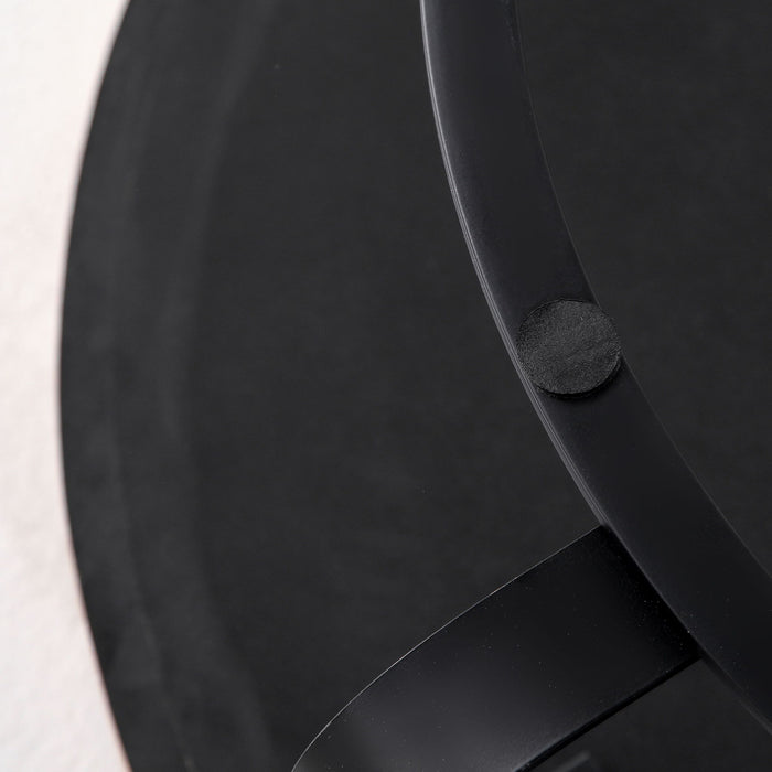 Modern Round Coffee Table With Wooden Carving Pattern