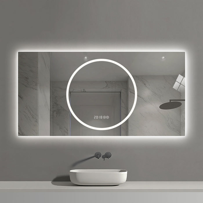 LED Vanity Mirror With Anti Fog & Dimmable Lights, Wall-Mounted - Antique Silver