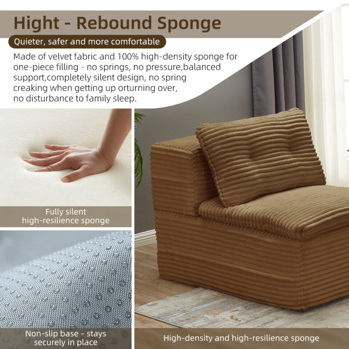 Multi Functional Sectional Sofa Bed With Independent Chaise Lounge And Functional Blanket